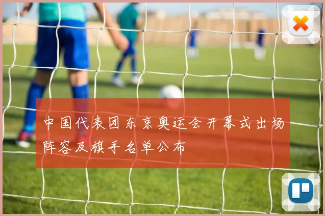 中国代表团东京奥运会开幕式出场阵容及旗手名单公布
